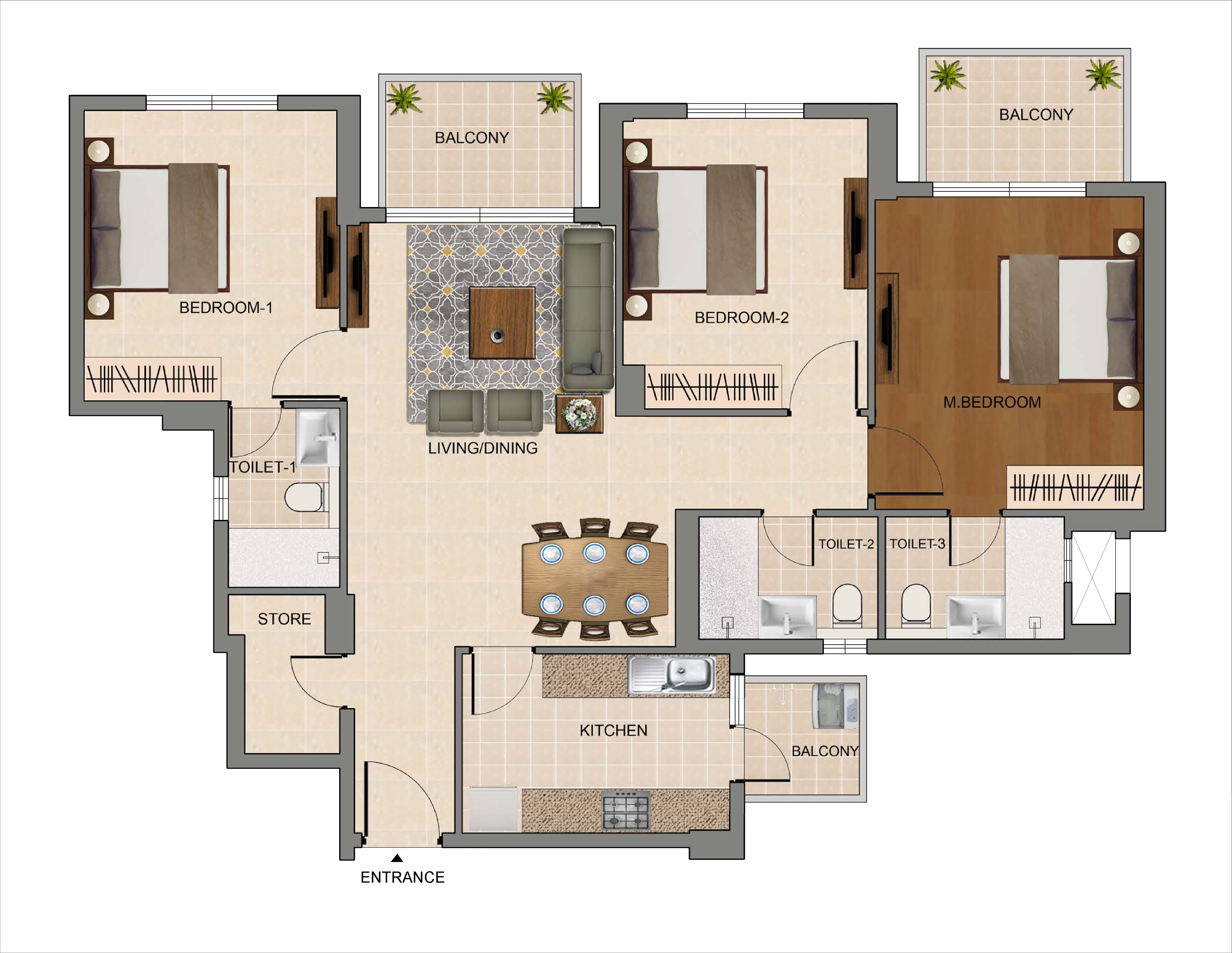 3 BHK + STORE (PREMIUM)